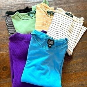 Lauren 4 long sleeved shirts one Eileen fisher tshirt size small